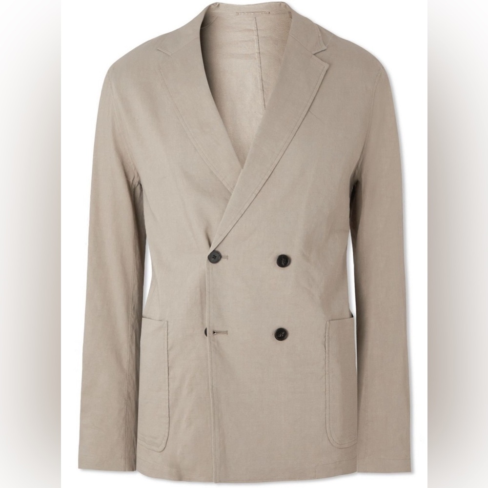 Theory Double Breasted Unlined Linen Blazer